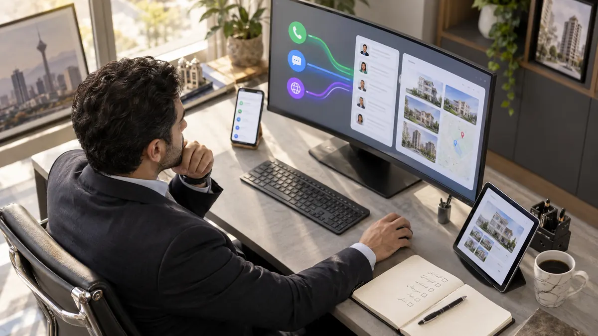 ثبت منبع سرنخ در CRM املاک؛ از لینک تا بازدید